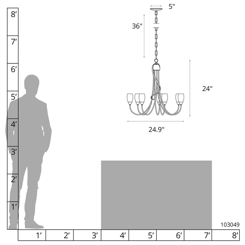 Flora 7-Arm Chandelier White