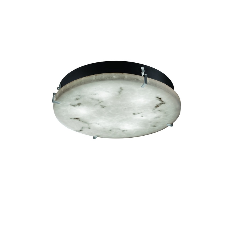 LED Flush-Mount from the LumenAria Collection in Brushed Nickel Finish by Justice Designs