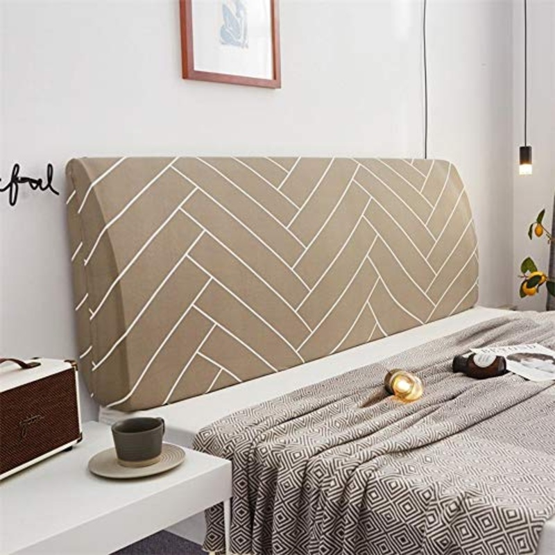 LIXUMEI Copri Testata Letto Matrimoniale Elastica, Fodera Elastica Protezione Peluche Testata Addensare Elastico all-Inclusive Coperchio Europeo Soft Cover Lavabile,Color02-200 * 65CM