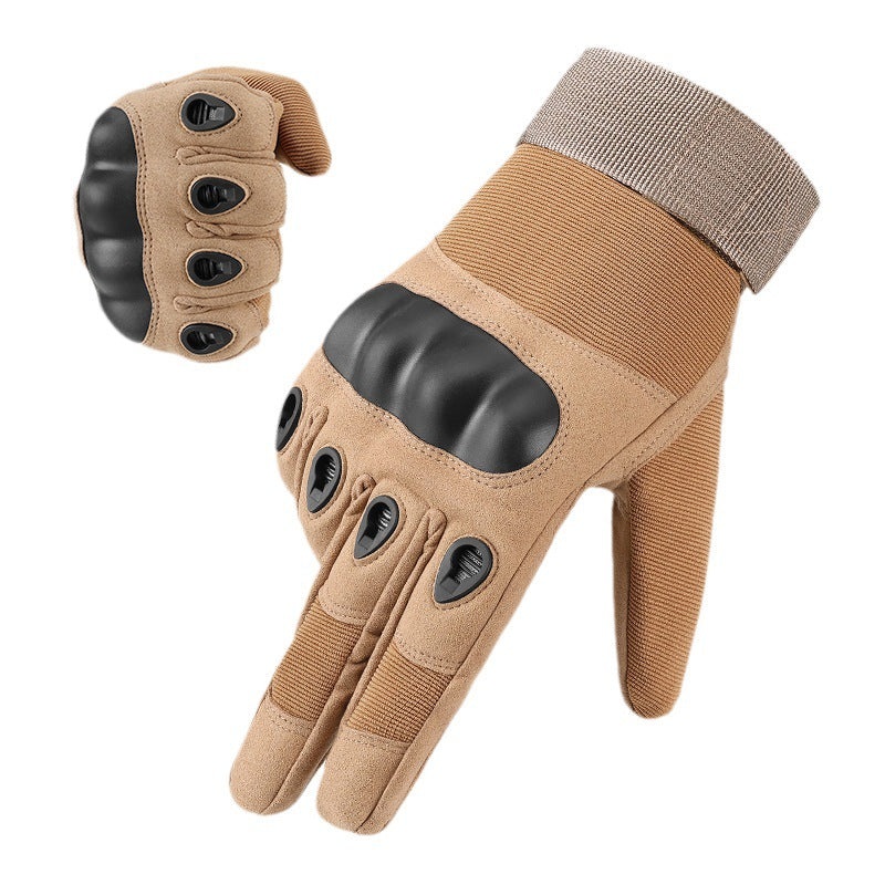 M Khaki Hard Knuckle Tactical Gloves – Full-Finger Protective Gear for Motorcycle, Cycling & Outdoor Sports