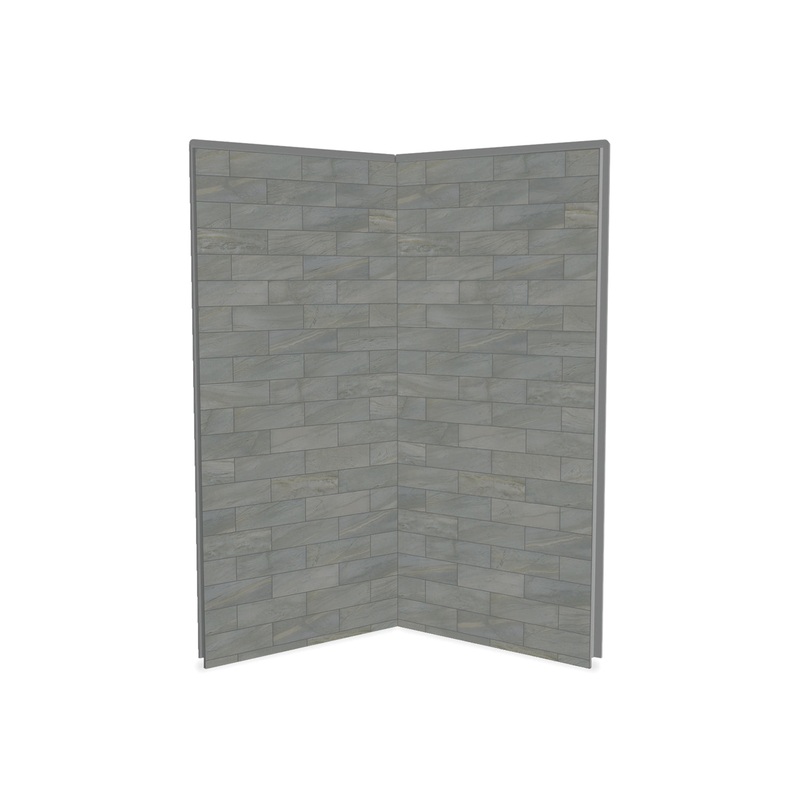 MAAX 103388-312-505 Utile 3636 Composite Direct-to-Stud Two-Piece Corner Shower Wall Kit in Organik Clay