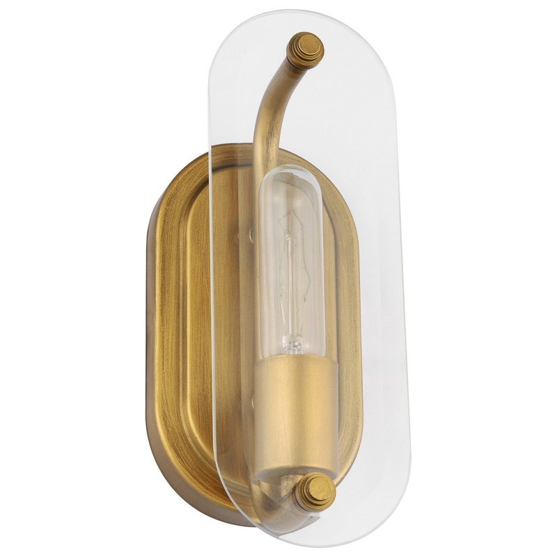 One Light Vanity from the Teton Collection in Natural Brass Finish by Nuvo Lighting