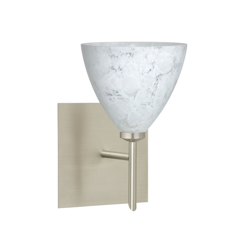 One Light Wall Sconce from the Mia Collection in Satin Nickel Finish by Besa