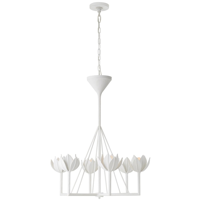 Six Light Chandelier from the Alberto Collection in Plaster White Finish by Visual Comfort Signature