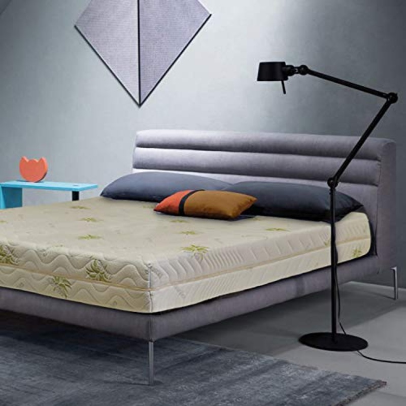 Sleepys Materasso Lattice 100% Francese 140×200 Alto 18cm Naturale. Fresco e Molto Traspirante. Fodera in Aloe Vera, Fresca, Morbida e ANTIAGE.