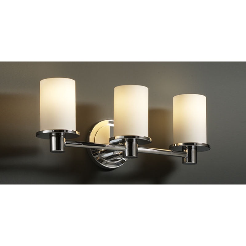 Three Light Bath Bar from the Fusion Collection in Polished Chrome Finish by Justice Designs