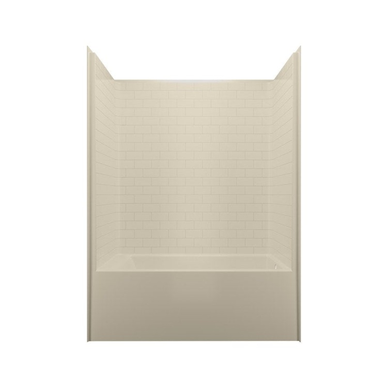 Tub and Shower Module Above Floor Rough Left Drain Bone 52 Gallons 60 x 32 x 83 Inch