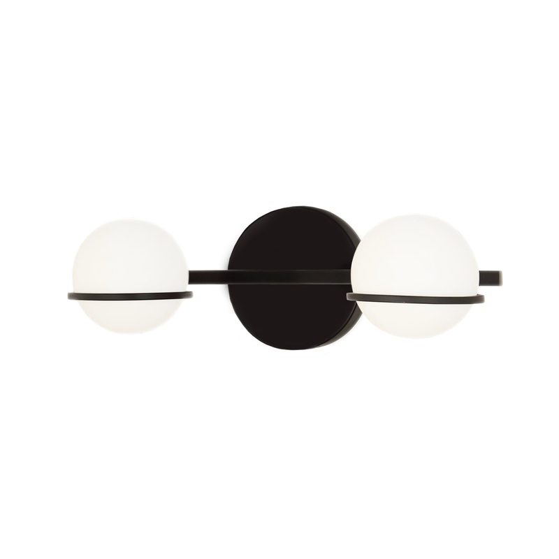 Two Light Bath Bar from the Centric Collection in Matte Black Finish by Justice Designs