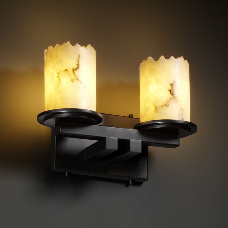 Two Light Bath Bar from the LumenAria Collection in Matte Black Finish by Justice Designs