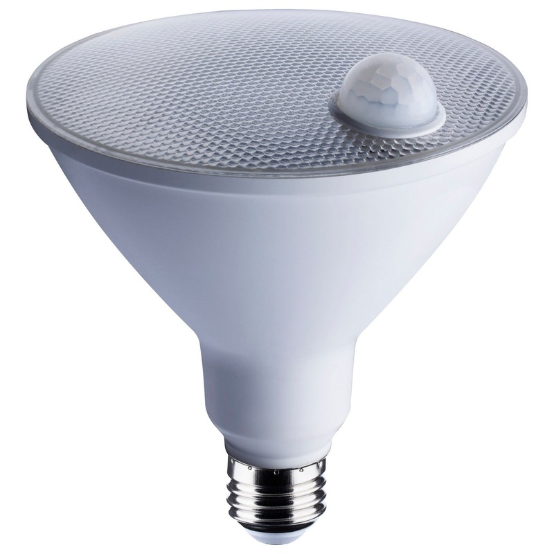 14 Watt PAR38 LED – White – 5000K – 1100 Lumens – 120 Volt – PIR Sensor – Non-Dimmable Light Bulb by Satco
