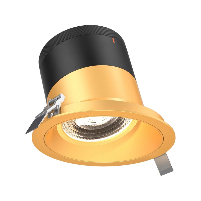 6″ Modular Downlight Gold with Gold Trim 60 Degrees Sloped Ceiling