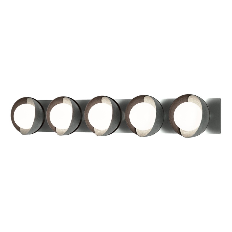 Brooklyn 5-Light Straight Double Shade Bath Sconce Vintage Platinum Oil Rubbed Bronze