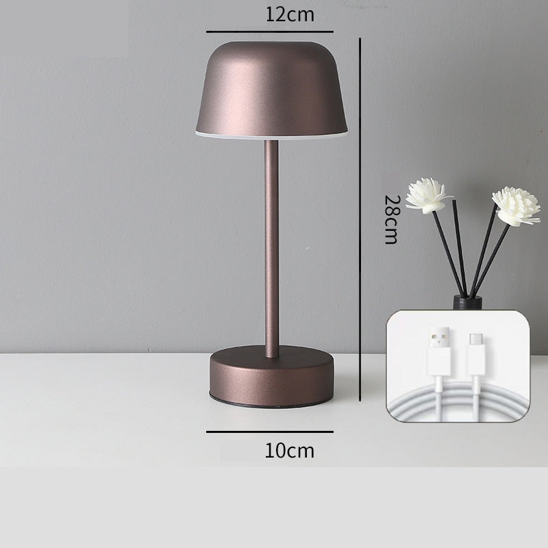 Coffee Modern Minimalist LED Table Lamp – Rechargeable Touch Control Desk Light