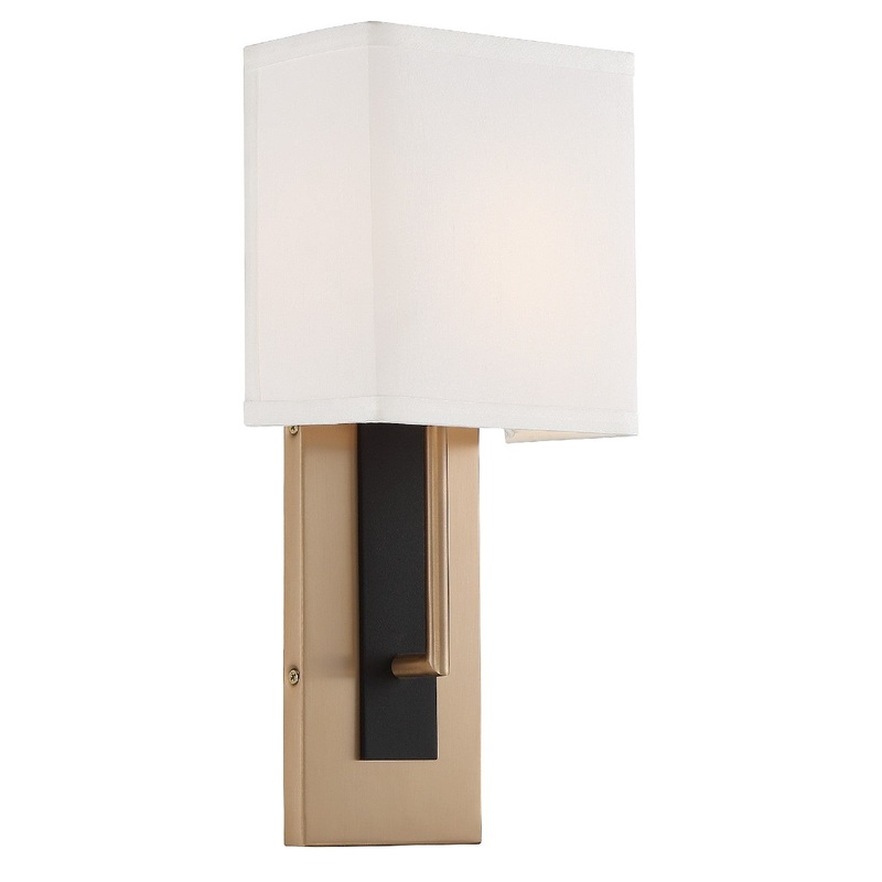 Crystorama BRE-A3631-VG-BF Brent One Light Wall Sconce Vibrant Gold / Black Forged
