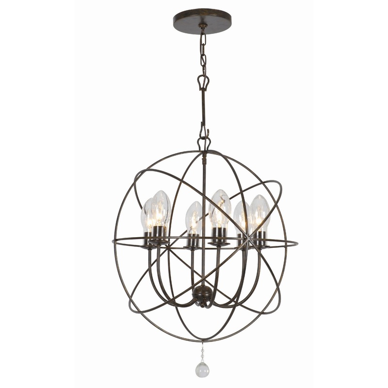Crystorama SOL-9326-EB Solaris Six Light Outdoor Chandelier English Bronze