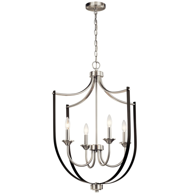 Four Light Foyer Chandelier from the Tula Collection in Brushed Nickel Finish by Kichler