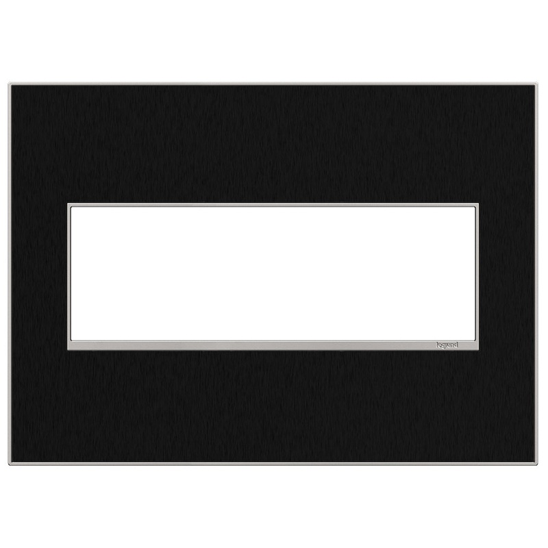 Gang Wall Plate from the Adorne Collection in Black Stainless Finish by Legrand