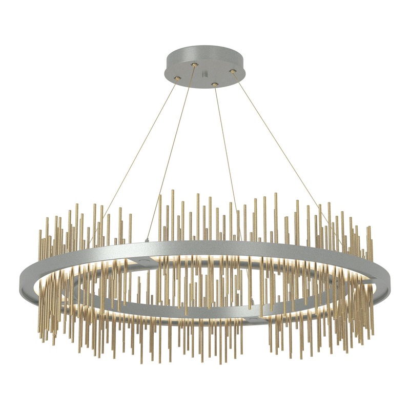 Gossamer Circular LED Pendant Vintage Platinum Modern Brass