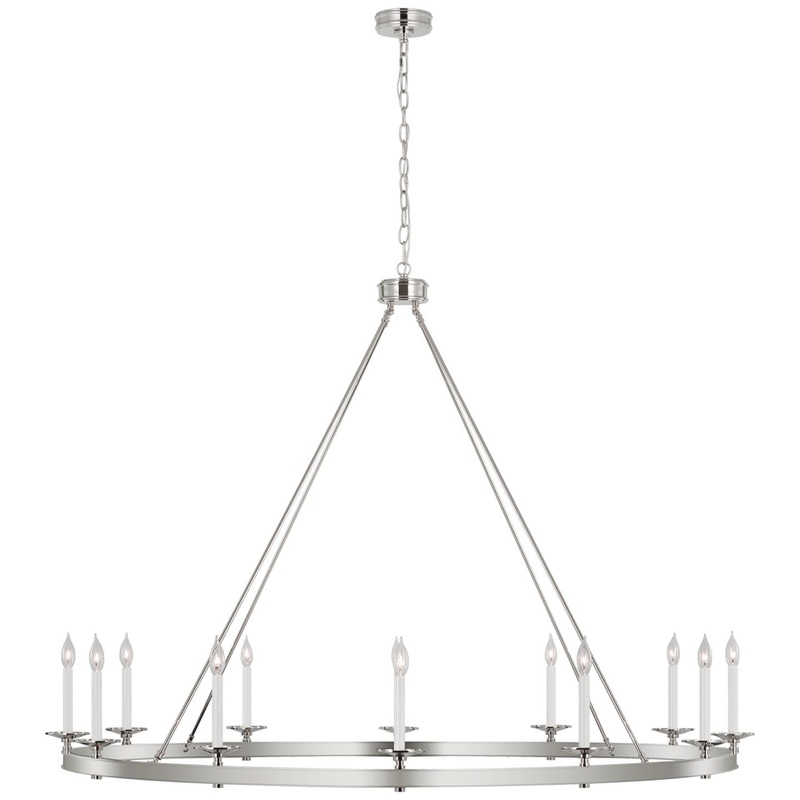 LED Chandelier from the Launceton Collection in Polished Nickel Finish by Visual Comfort Signature