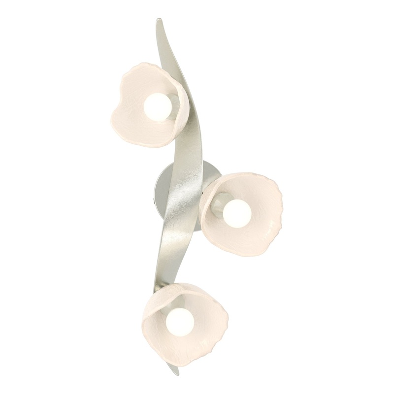 Mika 3-Light Large Sconce/Semi-Flush Sterling