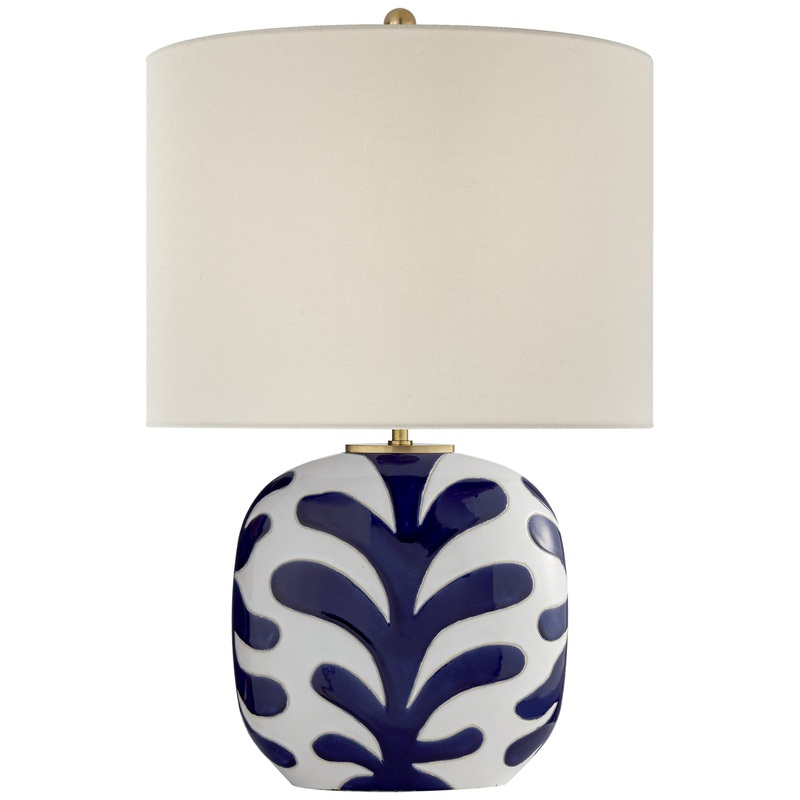 One Light Table Lamp from the Parkwood Collection in New White And Cobalt Finish by Visual Comfort Signature