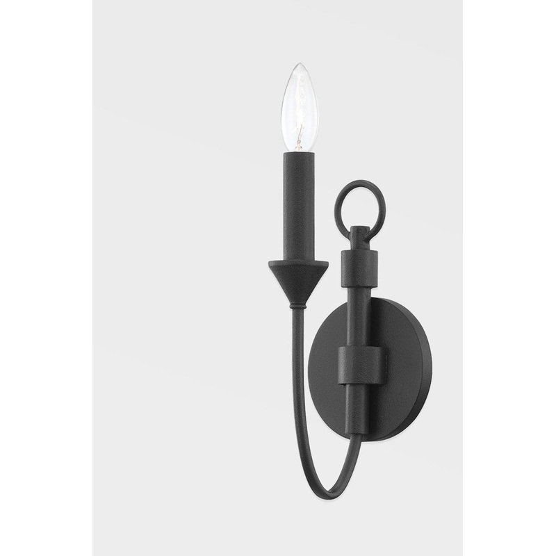 One Light Wall Sconce from the Cate Collection in Forged Iron Finish by Troy Lighting