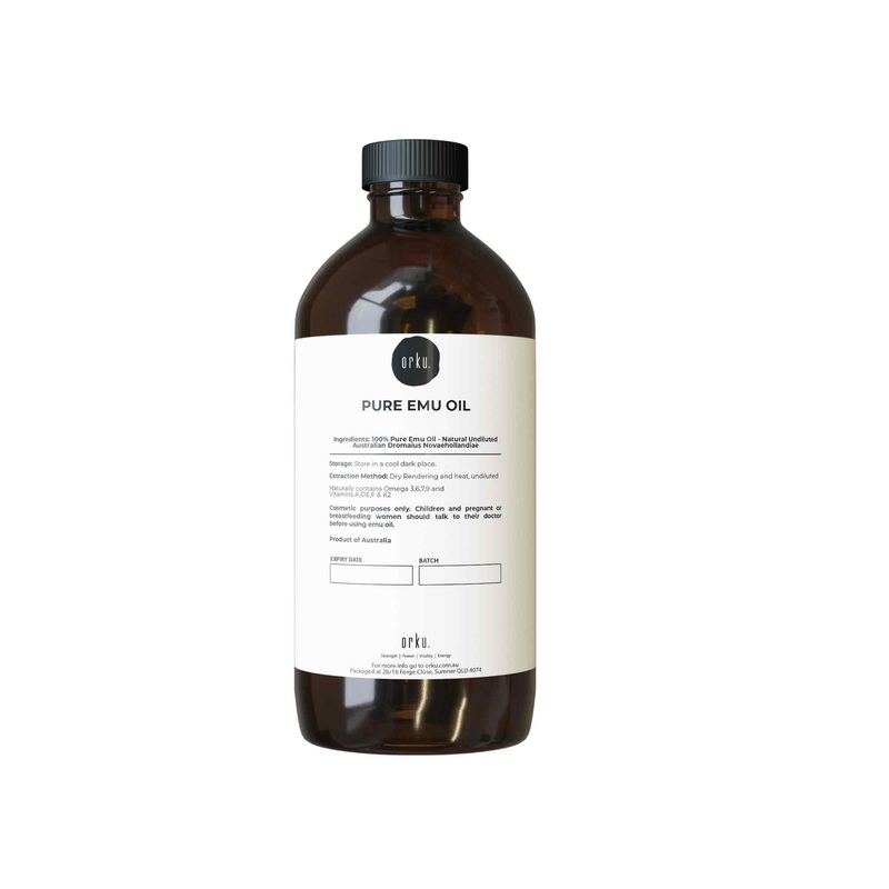 Orku 1L Pure Emu Oil – Natural Undiluted Australian Dromaius Novaehollandiae