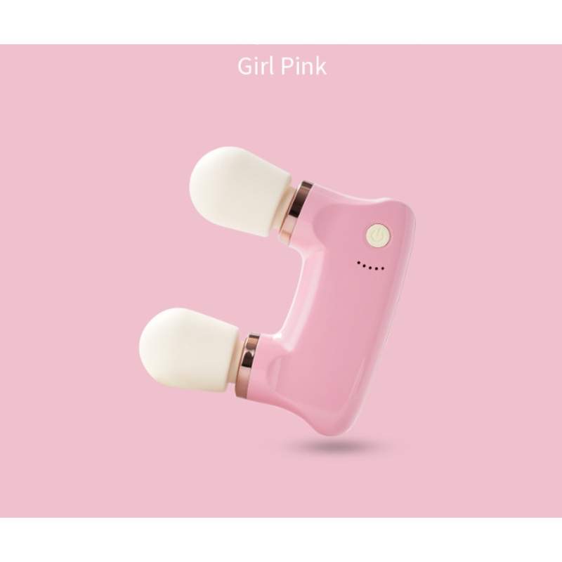Pink Portable Dual Head Mini Massager – 5 Modes, Quiet Operation, USB-C Rechargeable