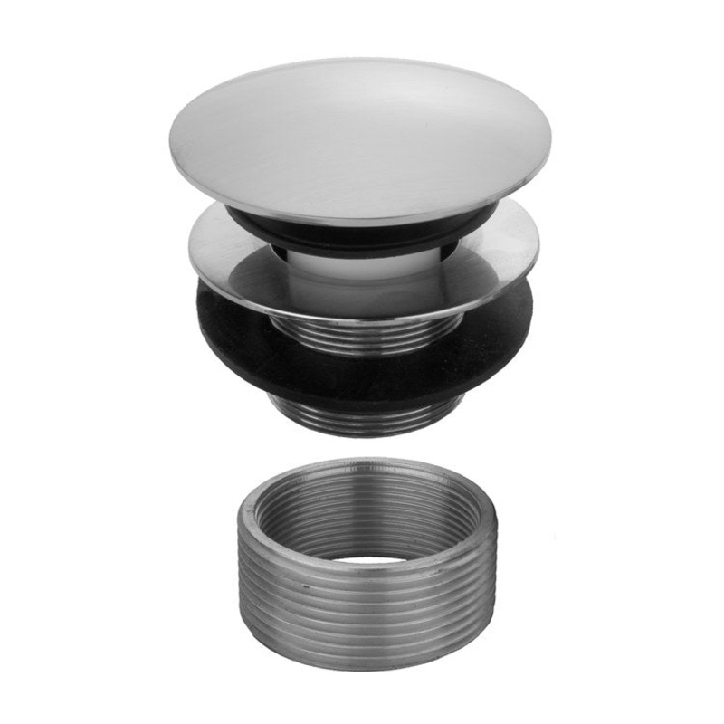 Tub Drain Round Top Toe Control Polished Chrome Brass 2-13/16 Inch