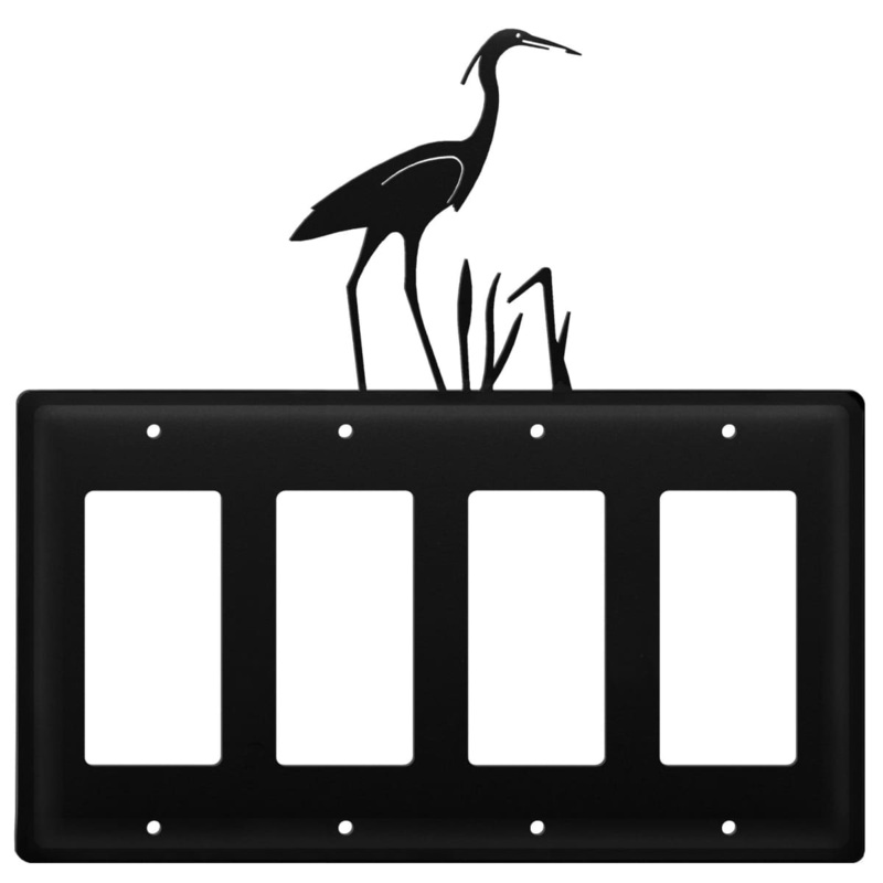 Village Wrought Iron EGGGG-133 Quad Heron Quad GFI Cover CUSTOM Product