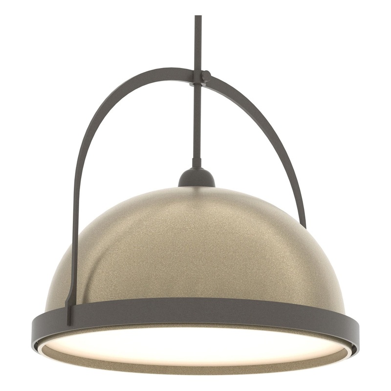 Atlas Large Pendant Dark Smoke Soft Gold