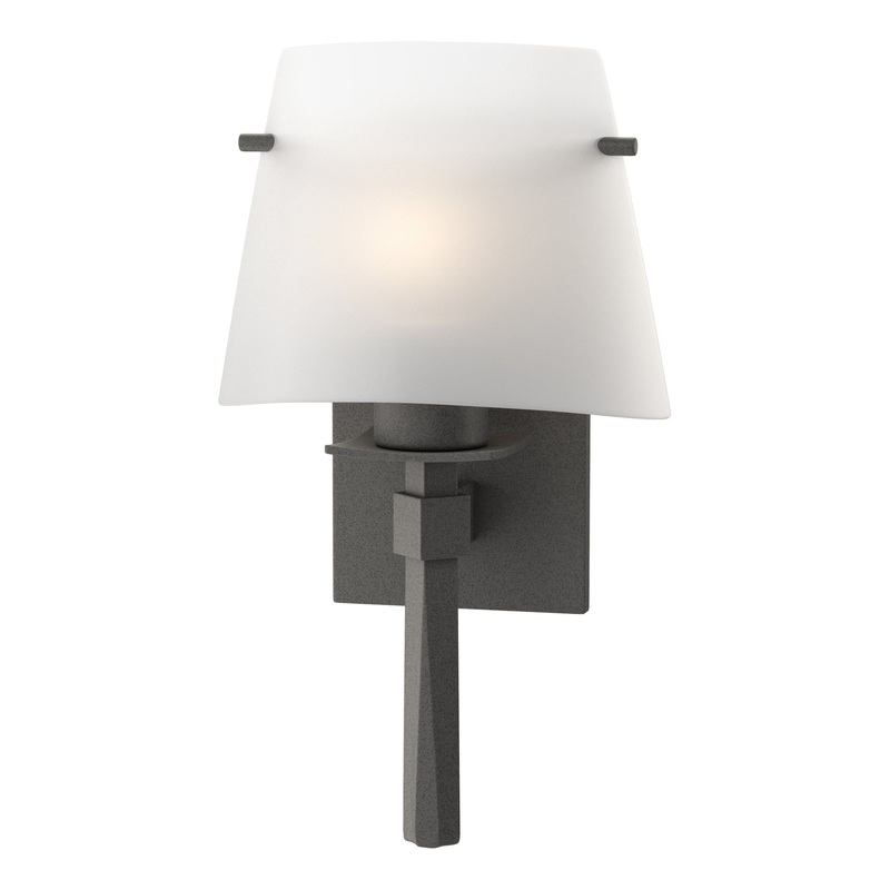 Beacon Hall Half Cone Glass Sconce Natural Iron Opal Glass (GG)