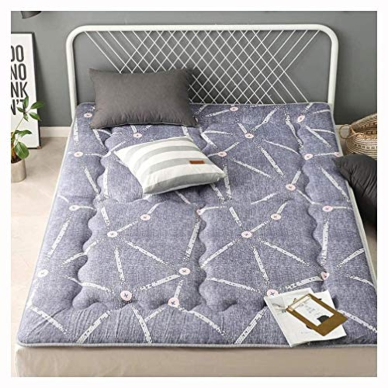 Coprimaterassi Spessore 6 Cm Dormitorio Per Studenti Materasso Singolo Tatami Doppio Futon Domestico Cotone Antiscivolo,A-200 * 220cm