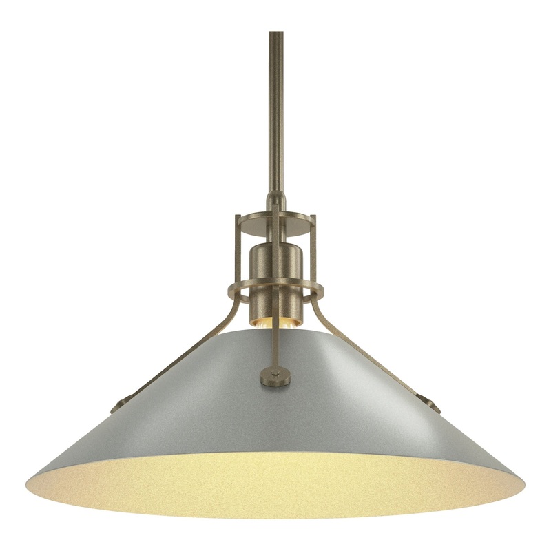 Henry Medium Steel Shade Pendant Soft Gold Vintage Platinum