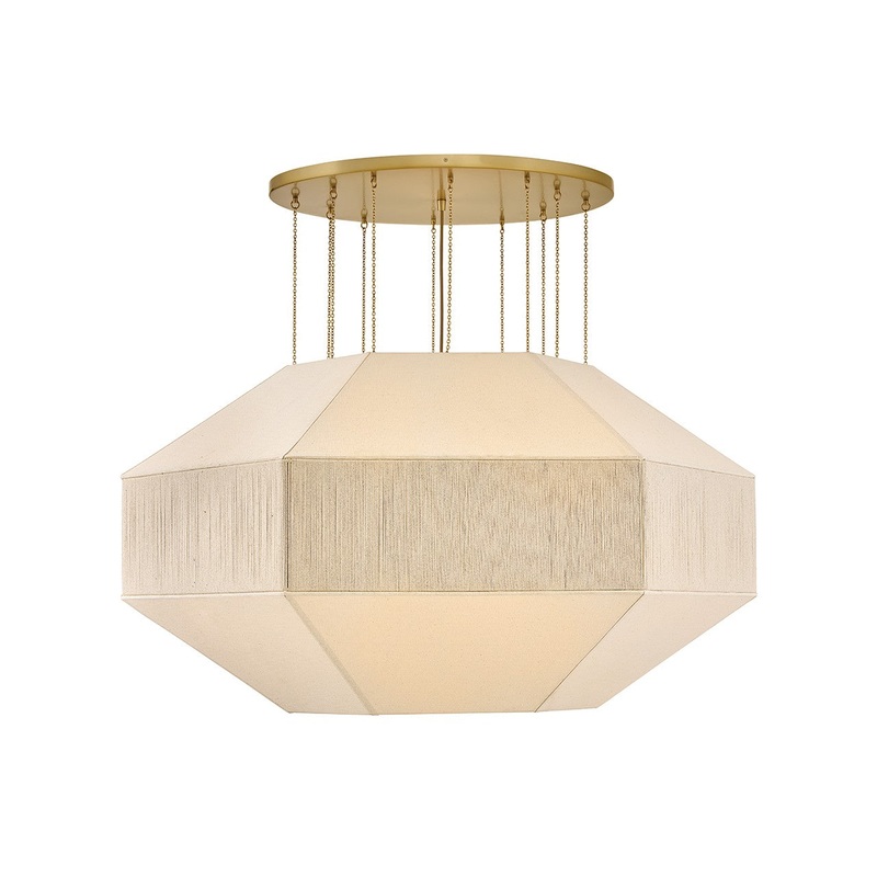 LED Chandelier from the Lyla Collection in Lacquered Brass Finish by Hinkley