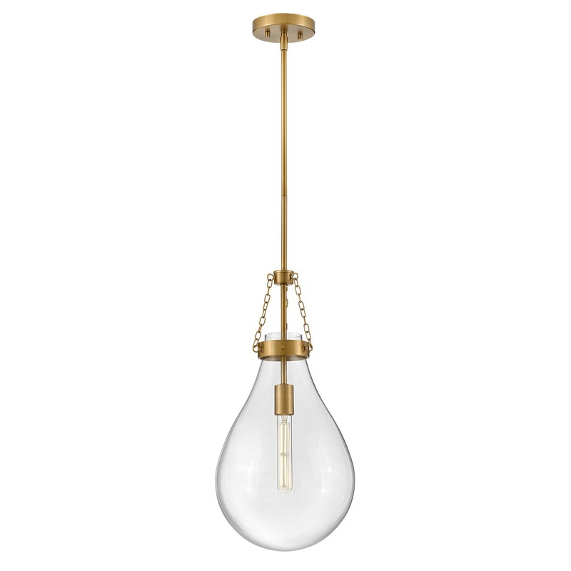LED Pendant from the Eloise Collection in Lacquered Brass Finish by Hinkley