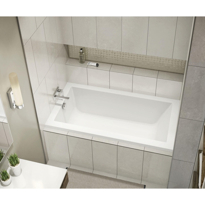 MAAX 410022-000-001-173 ModulR 6032 IF (Without Armrests) Acrylic Alcove Right-Hand Drain Bathtub in White