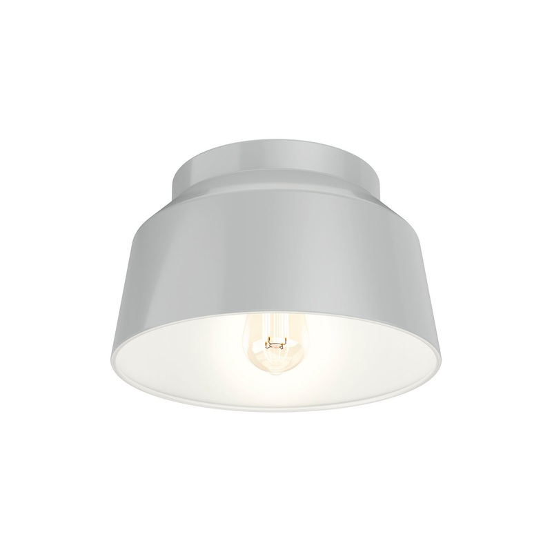 One Light Flush Mount from the Cranbrook Collection in Dove Grey Finish by Hunter