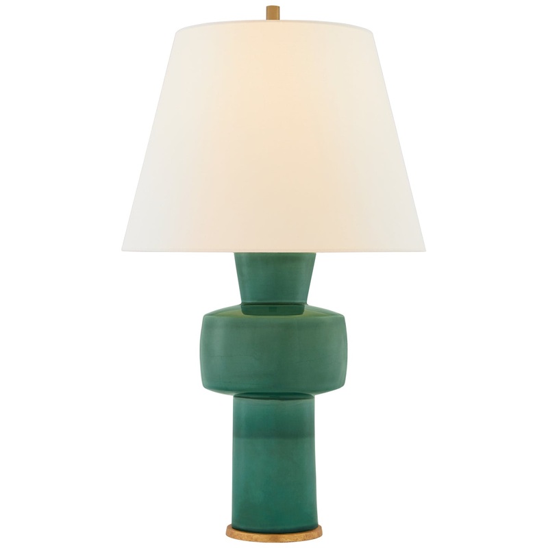 One Light Table Lamp from the Eerdmans Collection in Celtic Green Crackle Finish by Visual Comfort Signature
