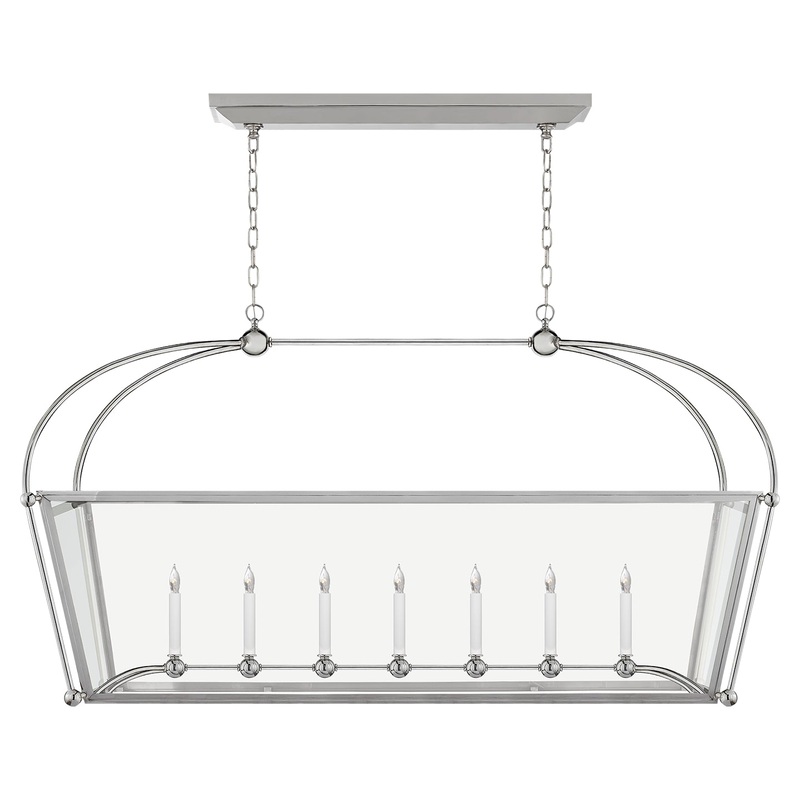 Seven Light Linear Pendant from the Riverside Collection in Polished Nickel Finish by Visual Comfort Signature