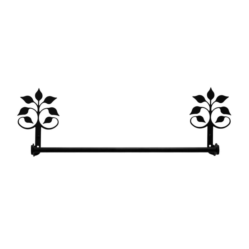 Village Wrought Iron TB-109-L Leaf Fan Towel Bar Large