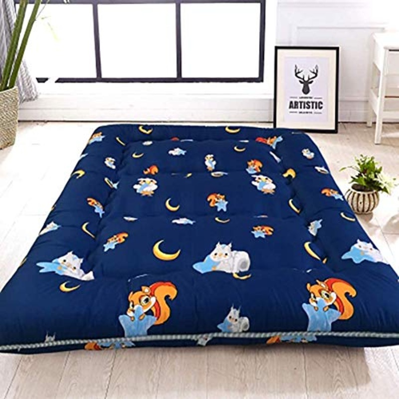 Z&HA Materasso futon, Luna e Stelle Giapponese Piano Materasso Pieghevole Tatami Tappetino Portatile materassino da Campeggio Bambini Sleeping Pad Lounger Divano Letto, Dimensione Doppia,C,150x200cm