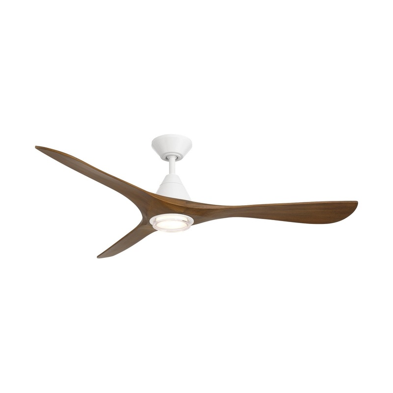 60″Ceiling Fan from the Carve Collection in Matte White/Distressed Koa Finish by Modern Forms Fans