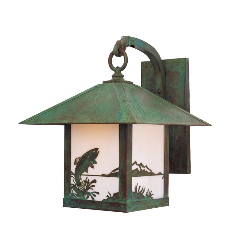 Arroyo TRB-12TRWO-VP Timber Ridge One Light Wall Bracket Verdigris Patina