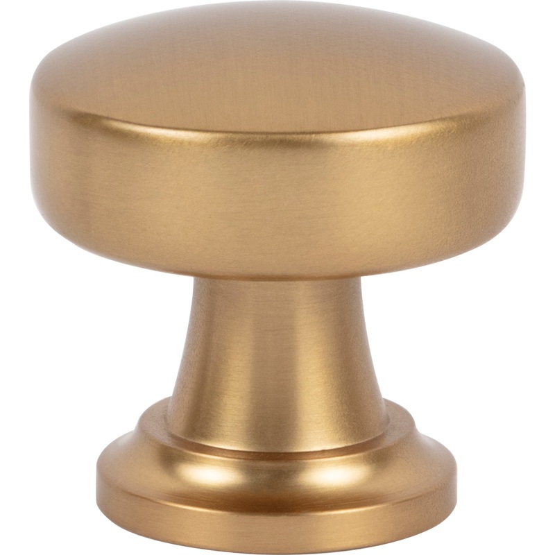 Atlas Homewares Browning Round Knob 1 1/4 Inch Warm Brass