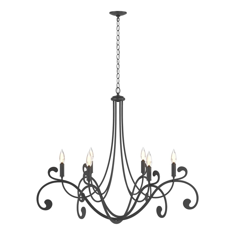Bella 6-Arm Chandelier Black