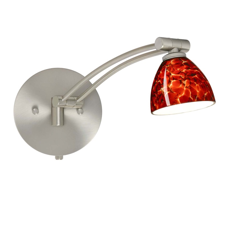 Besa 1WW-185841-SN Divi One Light Swing Arm Wall Sconce Satin Nickel (Discontinued)