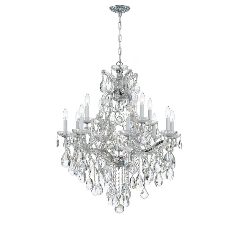 Crystorama 4413-CH-CL-S Maria Theresa 13 Light Chandelier Polished Chrome