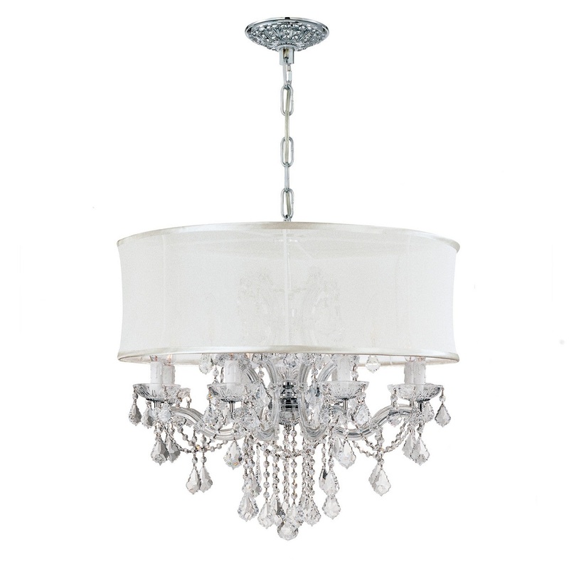 Crystorama 4489-CH-SMW-CLQ Brentwood 12 Light Chandelier Polished Chrome