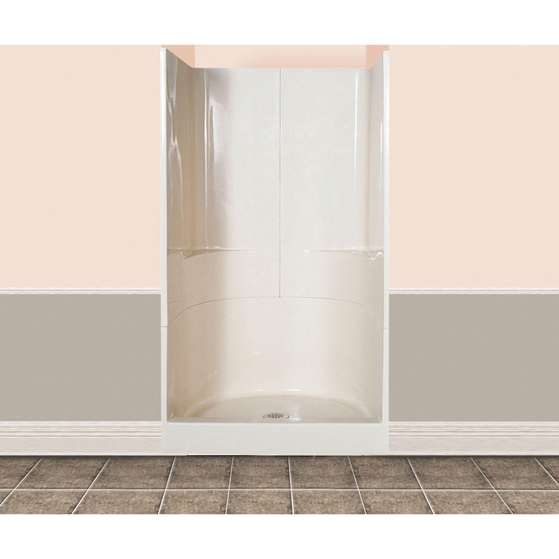 MAAX 103008-000-002-000 48SKD 48 x 35 AcrylX Alcove Center Drain Three-Piece Shower in White